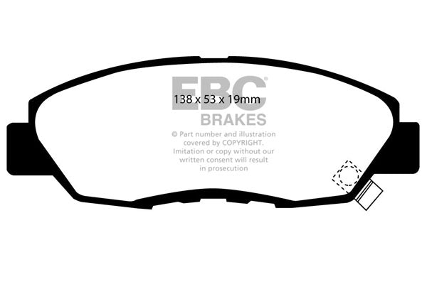 Pastiglie Freni EBC Ultimax Anteriore HONDA Accord Aerodeck CB3 2 Cv  dal 1989 al 1994 Pinza Akebono Diametro disco 0mm