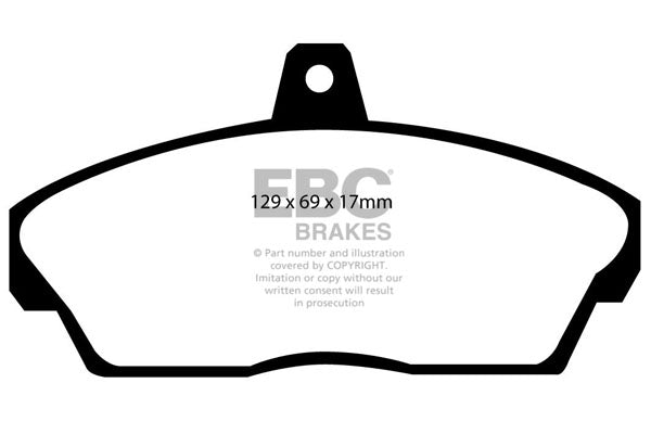 Pastiglie Freni EBC Ultimax Anteriore HONDA Civic (5th Gen) MA9 1.5 Cv  dal 1995 al 1997 Pinza Girling/TRW Diametro disco 262mm