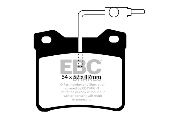 Pastiglie Freni EBC Ultimax Posteriore PEUGEOT 605 2.0 Cv  dal 1989 al 1991 Pinza ATE Diametro disco 290mm