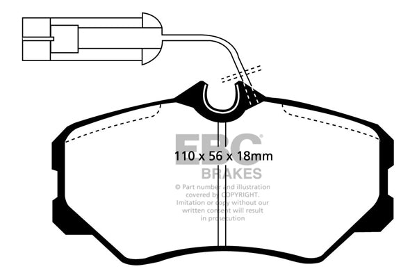 Pastiglie Freni EBC Ultimax Anteriore FIAT Croma 1.6 Cv  dal 1989 al 1991 Pinza Girling/TRW Diametro disco 257mm