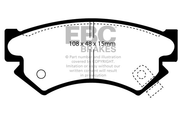 Pastiglie Freni EBC Ultimax Anteriore SUBARU Justy 1.0 Cv  dal 1989 al 1996 Pinza  Diametro disco 0mm