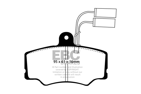 Pastiglie Freni EBC Ultimax Anteriore ALFA ROMEO 33 1.2 Cv  dal 1990 al 1994 Pinza Girling/TRW Diametro disco 239mm