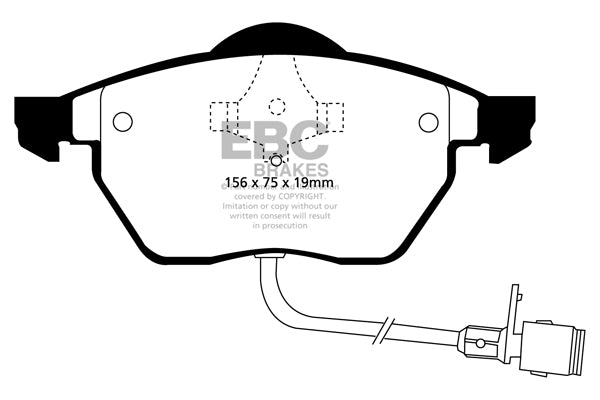Pastiglie Freni EBC Ultimax Anteriore AUDI 100 2.0 Cv  dal 1990 al 1993 Pinza ATE Diametro disco 288mm