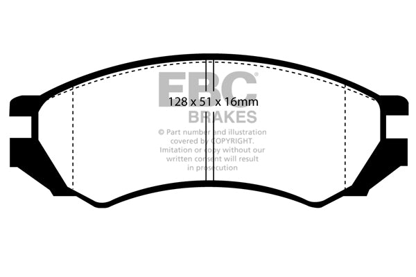 Pastiglie Freni EBC Ultimax Anteriore NISSAN 100NX 2.0 Cv  dal 1991 al 1994 Pinza Akebono Diametro disco 256mm