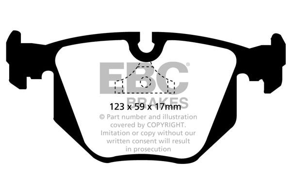 Pastiglie Freni EBC Ultimax Posteriore BMW Serie 8 (E31) 840 4 Cv  dal 1994 al 1996 Pinza ATE Diametro disco 324mm