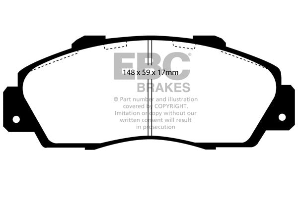 Pastiglie Freni EBC Ultimax Anteriore HONDA Accord Aerodeck CB8 2.2 Cv  dal 1991 al 1994 Pinza Akebono Diametro disco 282mm