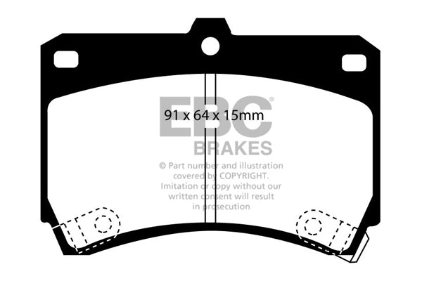 Pastiglie Freni EBC Ultimax Anteriore KIA Rio (DC) 1.3 Cv  dal 2001 al 2002 Pinza Sumitomo Diametro disco 235mm