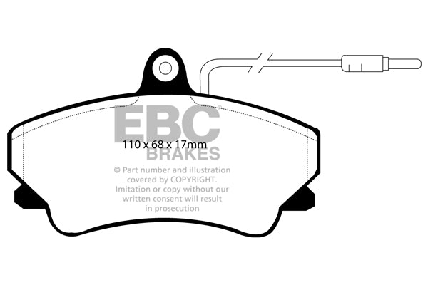 Pastiglie Freni EBC Ultimax Anteriore RENAULT Espace (Mk2) 2.0 Cv  dal 1991 al 1996 Pinza Girling/TRW Diametro disco 259mm