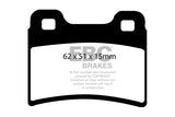 Pastiglie Freni EBC Ultimax Posteriore FORD Escort (Mk5) 1.8 Cv 130 dal 1991 al 1995 Pinza  Diametro disco 270mm