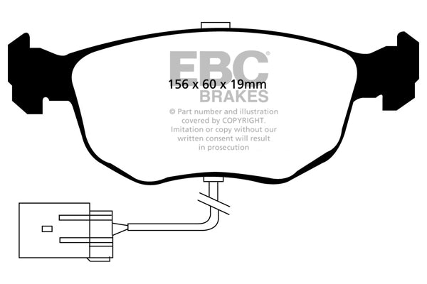 Pastiglie Freni EBC Ultimax Anteriore FORD Escort (Mk5) 2.0 Turbo RS Cosworth Cv 220 dal 1992 al 1995 Pinza ATE Diametro disco 278mm