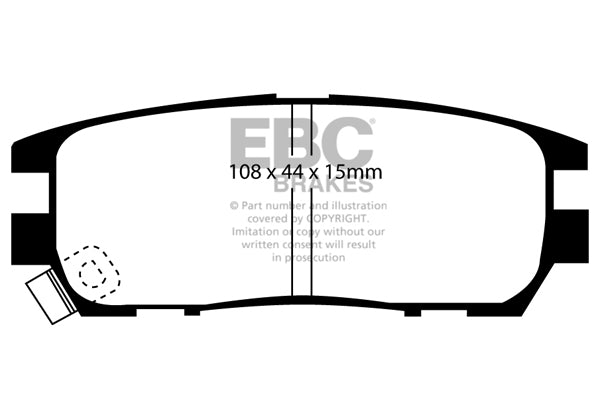 Pastiglie Freni EBC Ultimax Posteriore MITSUBISHI Delica 2.4 Cv  dal 1994 al 1997 Pinza  Diametro disco 0mm