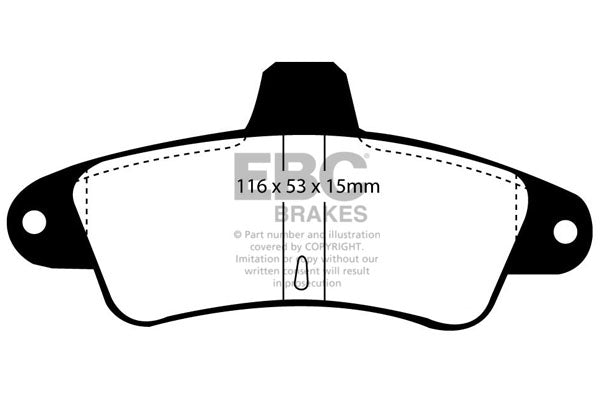 Pastiglie Freni EBC Ultimax Posteriore FORD Cougar 2.0 Cv  dal 1998 al 2002 Pinza Bendix Diametro disco 253mm