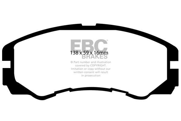 Pastiglie Freni EBC Ultimax Anteriore OPEL Frontera 2.0 Cv  dal 1995 al 1998 Pinza Akebono Diametro disco 280mm