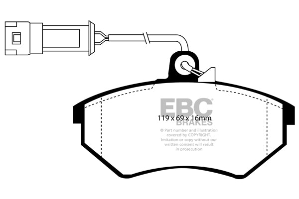 Pastiglie Freni EBC Ultimax Anteriore VOLKSWAGEN Corrado 2.0 16v Cv 136 dal 1991 al 1996 Pinza Girling/TRW Diametro disco 256mm