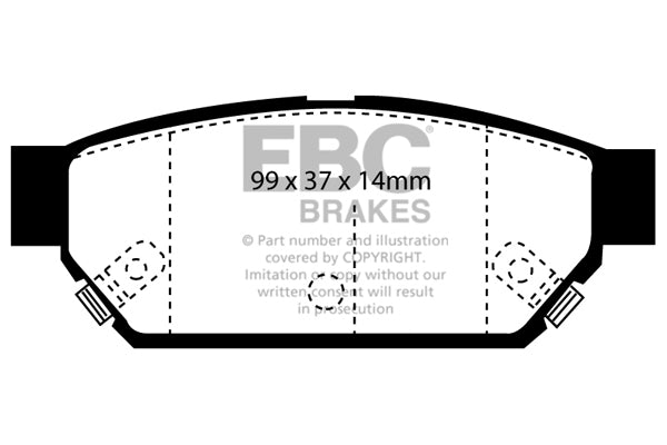 Pastiglie Freni EBC Ultimax Posteriore MITSUBISHI Carisma 1.6 Cv  dal 1995 al 1999 Pinza  Diametro disco 236mm