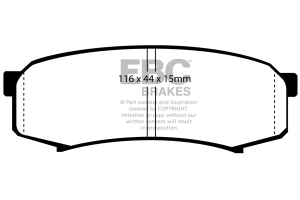 Pastiglie Freni EBC Ultimax Posteriore LEXUS GX460 4.6 Cv  dal 2010 al 2022 Pinza Brembo Diametro disco 310mm