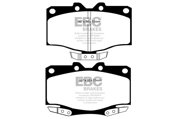 Pastiglie Freni EBC Ultimax Anteriore TOYOTA Landcruiser LJ70 2.4 TD Cv  dal 1990 al 1993 Pinza  Diametro disco 302mm