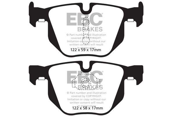 Pastiglie Freni EBC Ultimax Posteriore BMW X5 (E70) 3.0 (30) Cv  dal 2007 al 2010 Pinza ATE Diametro disco 320mm