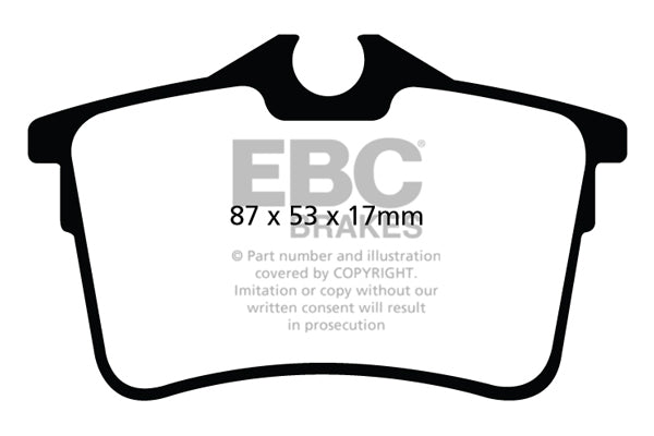 Pastiglie Freni EBC Ultimax Posteriore CITROEN Berlingo Multispace 1.6 Cv 110 dal 2008 al 2018 Pinza  Diametro disco 267mm