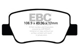 Pastiglie Freni EBC Ultimax Posteriore TOYOTA Avensis 1.6 Cv  dal 2009 al 2018 Pinza  Diametro disco 290mm