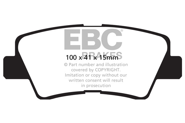 Pastiglie Freni EBC Ultimax Posteriore HYUNDAI Elantra 1.6 Cv  dal 2011 al 2015 Pinza  Diametro disco 0mm