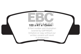 Pastiglie Freni EBC Ultimax Posteriore KIA Optima (JF) 1.6 TD Cv 136 dal 2018 al 2020 Pinza  Diametro disco 300mm