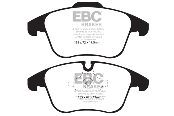 Pastiglie Freni EBC Ultimax Anteriore CITROEN C5 1.6 Cv  dal 2010 al 2018 Pinza ATE Diametro disco 304mm