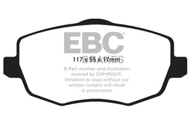 Pastiglie Freni EBC Ultimax Anteriore LANCIA Ypsilon 1.2 Cv 60 dal 2003 al 2006 Pinza TRW Diametro disco 257mm