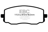 Pastiglie Freni EBC Ultimax Anteriore HYUNDAI i-10 1 Cv  dal 2011 al 2014 Pinza  Diametro disco 241mm