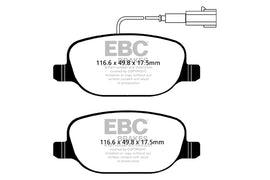 Pastiglie Freni EBC Ultimax Posteriore ALFA ROMEO Giulietta (940) 1.4 Turbo Cv 170 dal 2010 al 2020 Pinza  Diametro disco 278mm