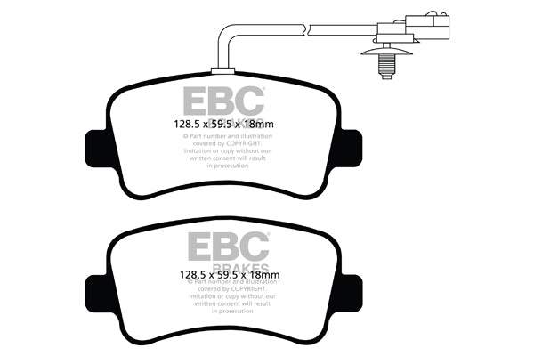 Pastiglie Freni EBC Ultimax Posteriore OPEL Movano 2.3 TD Cv  dal 2010 al 2021 Pinza  Diametro disco 305mm