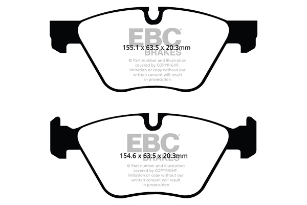 Pastiglie Freni EBC Ultimax Anteriore BMW Serie 5 (F10) 518 2.0 TD Cv  dal 2013 al 2017 Pinza ATE Diametro disco 330mm