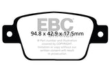 Pastiglie Freni EBC Ultimax Posteriore ALFA ROMEO Mito 1.3 TD Cv 95 dal 2010 al 2017 Pinza Bosch Diametro disco 251mm
