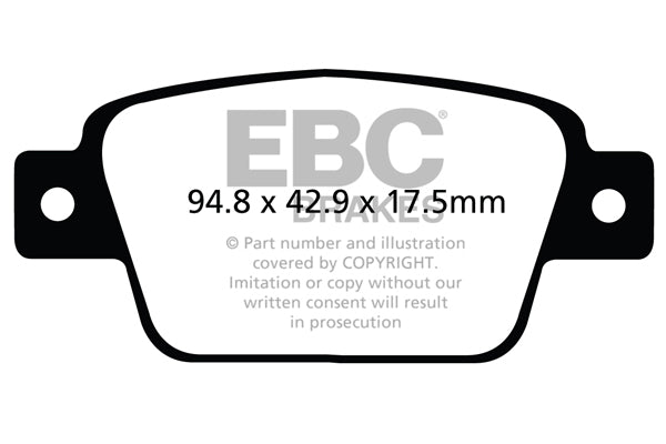 Pastiglie Freni EBC Ultimax Posteriore LANCIA Delta 1.4 Turbo Cv 120 dal 2010 al 2014 Pinza Bosch Diametro disco 251mm