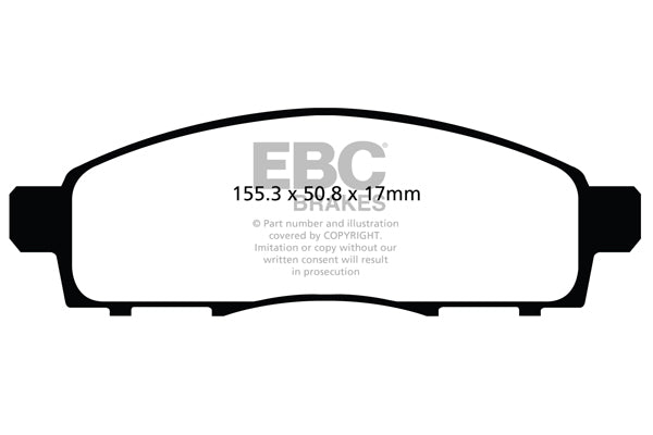 Pastiglie Freni EBC Ultimax Anteriore NISSAN Evalia 1.5 D Cv  dal 2011 al 2021 Pinza  Diametro disco 256mm