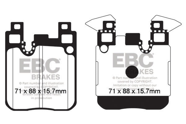 Pastiglie Freni EBC Ultimax Posteriore BMW Serie 2 (F22 Coupe) 228 2.0 Turbo Cv 240 dal 2014 al 2016 Pinza Brembo Diametro disco 345mm