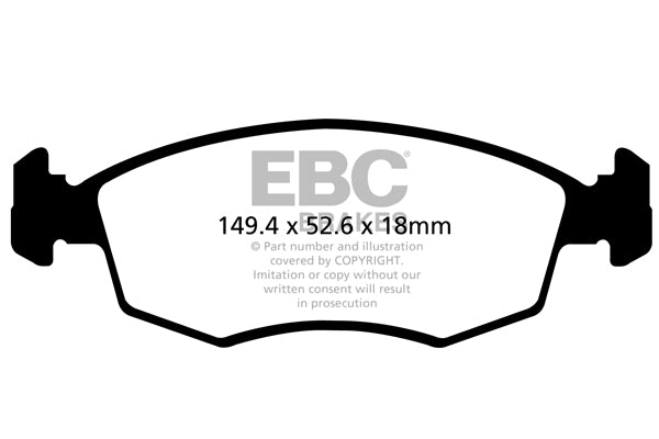 Pastiglie Freni EBC Ultimax Anteriore FIAT Panda 0.9 Turbo Cv  dal 2011 al 2021 Pinza ATE Diametro disco 257mm