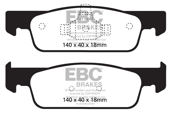 Pastiglie Freni EBC Ultimax Anteriore DACIA Logan 0.9 Turbo Cv  dal 2012 al 2015 Pinza ATE Diametro disco 258mm