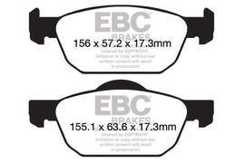 Pastiglie Freni EBC Ultimax Anteriore HONDA Civic (10th Gen) 1.0 Turbo Cv 127 dal 2017 al 2022 Pinza ATE Diametro disco 280mm