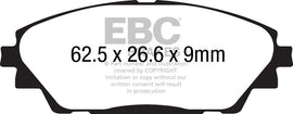 Pastiglie Freni EBC Ultimax Anteriore MAZDA 3 BM 1.5 Cv 100 dal 2013 al 2016 Pinza  Diametro disco 280mm
