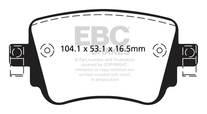 Pastiglie Freni EBC Ultimax Posteriore SKODA Octavia (5E) 1.2 Turbo Cv 105 dal 2013 al 2017 Pinza TRW Diametro disco 272mm