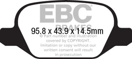 Pastiglie Freni EBC Ultimax Posteriore FIAT Panda 0.9 Turbo Cv  dal 2011 al 2021 Pinza TRW Diametro disco 240mm