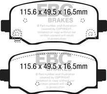 Load image into Gallery viewer, Pastiglie Freni EBC Ultimax Posteriore FIAT 500X 1.0 Turbo Cv 120 dal 2019 al 2022 Pinza  Diametro disco 278mm