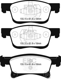 Pastiglie Freni EBC Ultimax Anteriore OPEL ADAM 1.0 Turbo Cv 115 dal 2014 al 2019 Pinza ATE Diametro disco 284mm