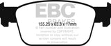 Pastiglie Freni EBC Ultimax Anteriore AUDI A4 Allroad quattro Mk2 2.0 TD Cv 163 dal 2016 al 2020 Pinza ATE Diametro disco 314mm