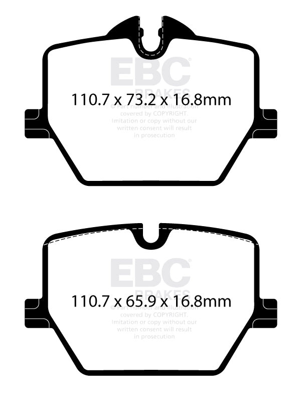 Kit EBC Dischi Ultimax e Pastiglie Freni come ricambio originale Posteriore BMW Serie 2 (G42 Coupe) 220 2.0 TD Cv 190 dal 2022 al 2022 Pinza TRW Diametro disco 345mm