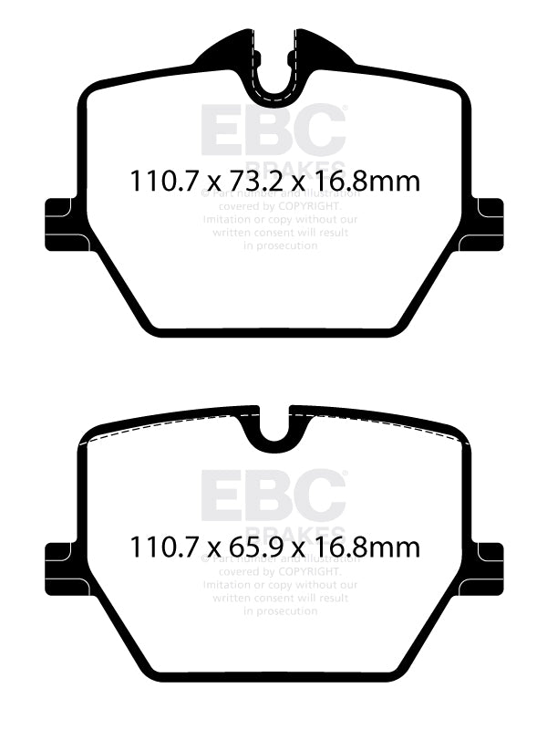 Kit EBC Dischi Ultimax e Pastiglie Freni come ricambio originale Posteriore TOYOTA GR Supra 3.0 Turbo Cv 335 dal 2019 al 2022 Pinza TRW Diametro disco 345mm