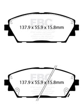 Carica l&#39;immagine nel visualizzatore di Gallery, EBC Pastiglie Freni Ultimax come ricambio originale Anteriore MAZDA 3 BP 1.5 Cv 120 dal 2019 al 2022 Pinza  Diametro disco 295mm