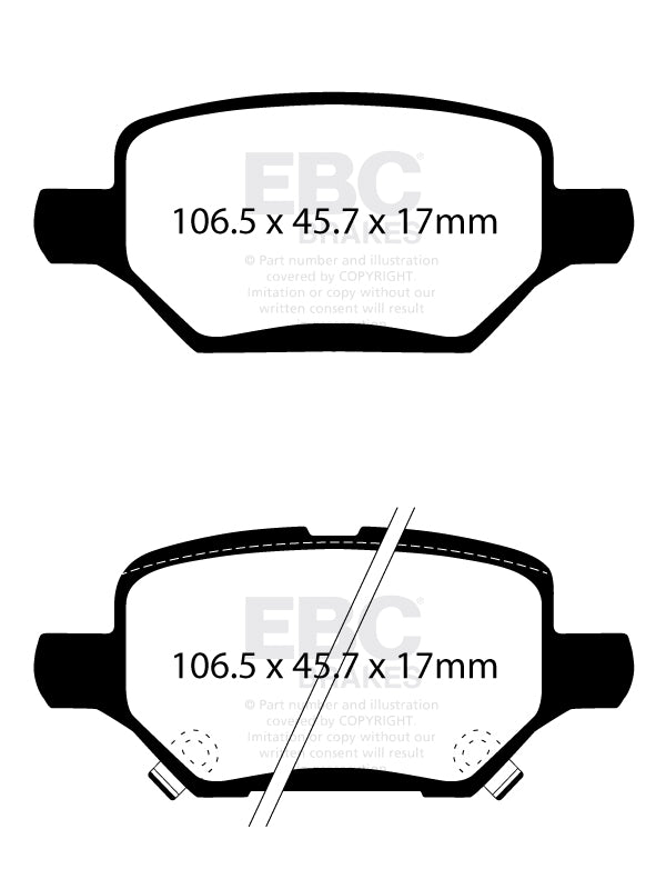 Kit EBC Dischi Ultimax e Pastiglie Freni come ricambio originale Posteriore OPEL Mokka X 1.4 Turbo Cv 120 dal 2018 al 2020 Pinza  Diametro disco 268mm