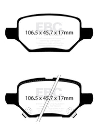 Kit EBC Dischi Ultimax e Pastiglie Freni come ricambio originale Posteriore OPEL Mokka X 1.4 Turbo Cv 120 dal 2018 al 2020 Pinza  Diametro disco 268mm